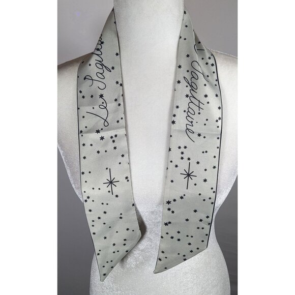 Sagittarius Zodiac Constellation Black And White Reversible Scarf - Picture 3 of 4